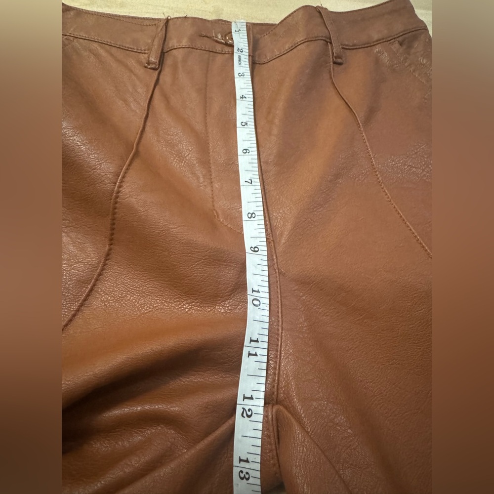 Urban Outfitters Tan Flare faux Leather Pants - Picture 8 of 12